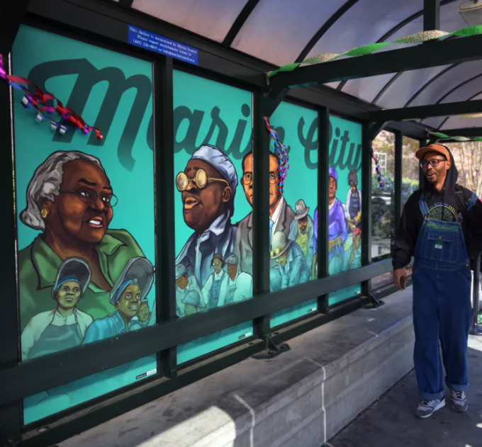 Marin IJ: Marin City Bus Shelter Art Project Honors Community’s Black Pioneers